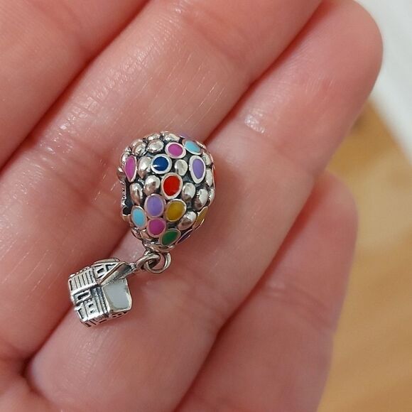 925 Sterling Silver Hot Air Balloon Charm - Picture 4 of 6